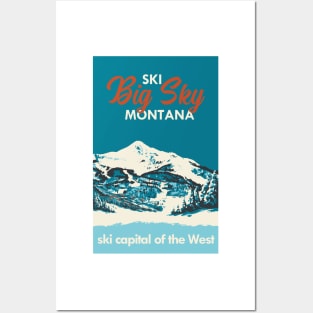 Ski Big Sky Montana Vintage Ski Poster Posters and Art